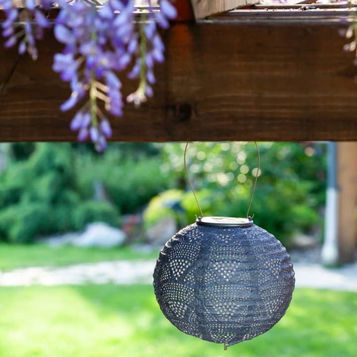 Allsop Home & Garden - Vente Lampe d'extérieur/de jardin - Lanterne solaire Stella Globe de 8 po, bleu métallisé4