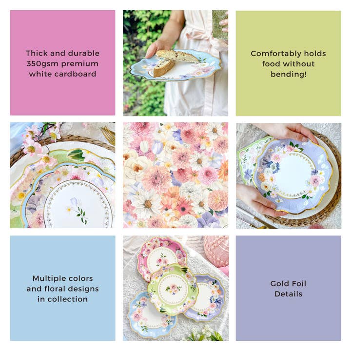 Kate Aspen - Wholesale Disposable Tableware Pack - Tea Time Party 78 Piece Party Tableware Set (16 Guests)