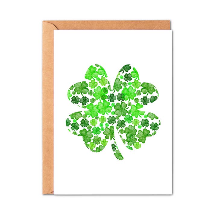 Simply Crafty - Wholesale St. Patrick's Day Card - Shamrock Hand Drawn St Patrick's Day Greeting Card0