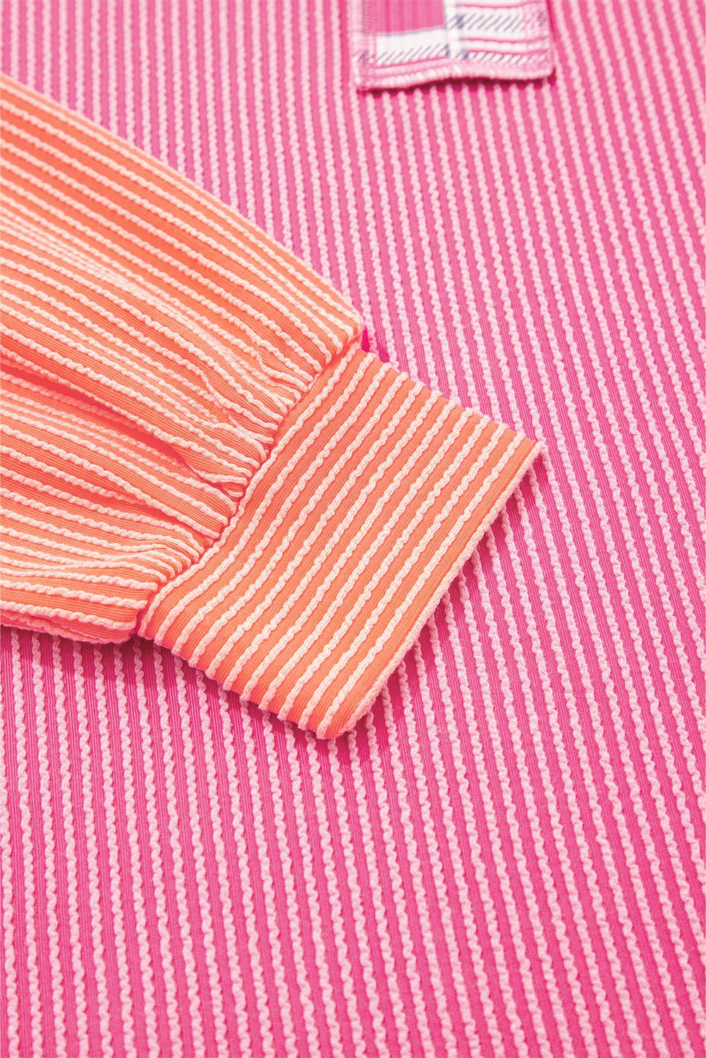 66DISCO - Wholesale Knit Top - Women's - Plaid Colorblock Corded Patchwork Split Neck Top (S-4X)14