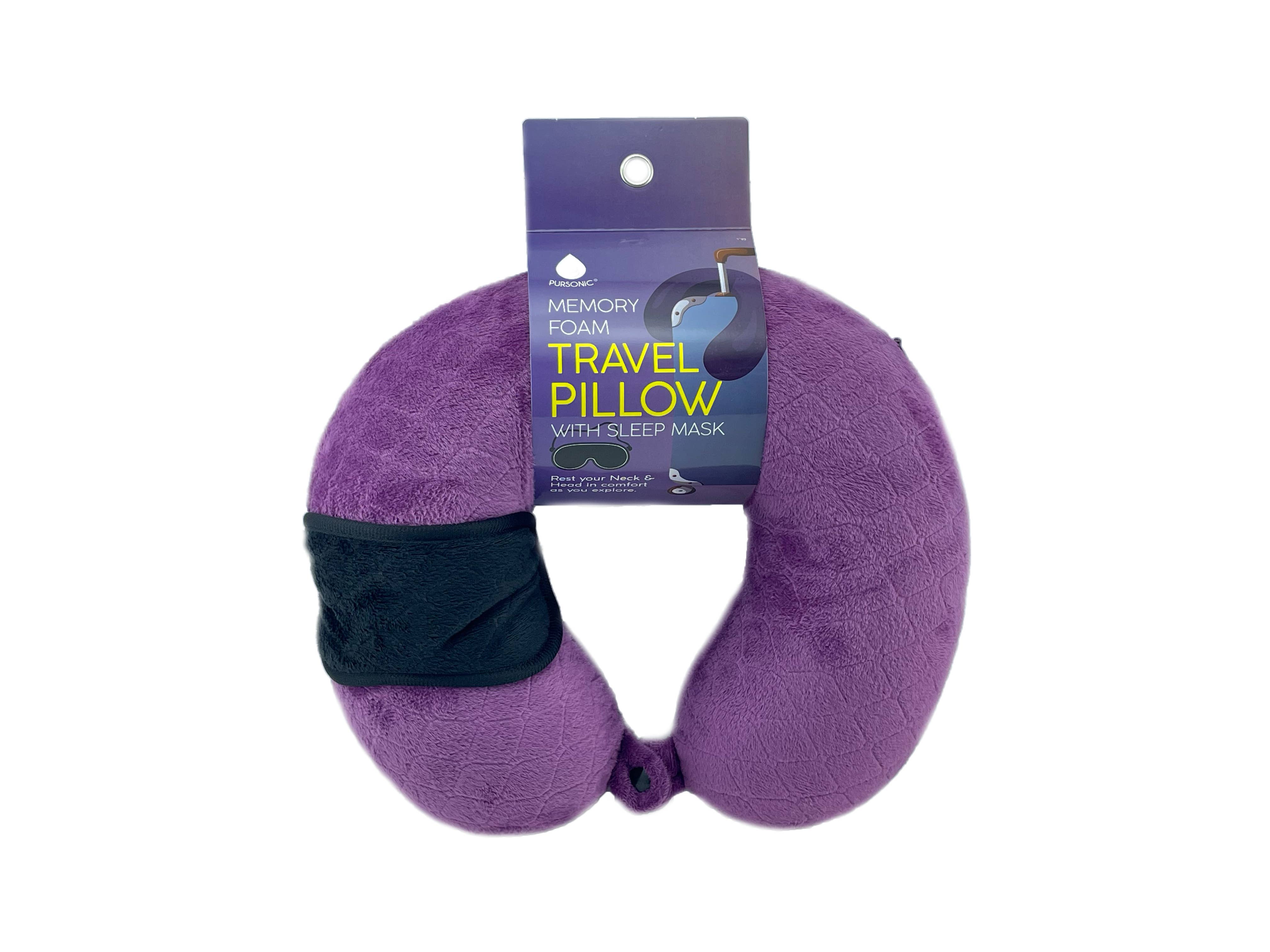 Pursonic - Wholesale Travel Pillow - Memory Foam Travel Pillow with Sleep Mask3