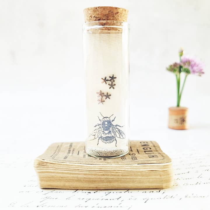 Forget me not flower stud earrings in a bottle - style two for wholesale by Zamsoe