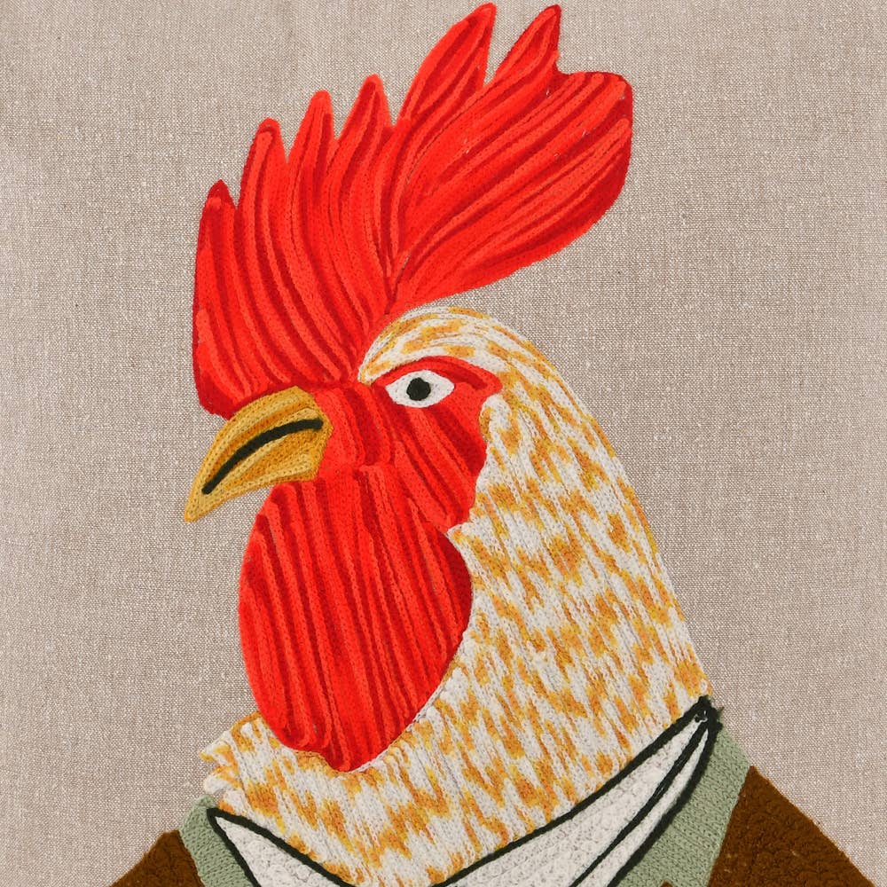 Karma Living - Wholesale Throw/Decorative Pillow - 2ABCC433_NTRD - Set/2 CHICKEN CORDUROY PILLOW  18x18"2