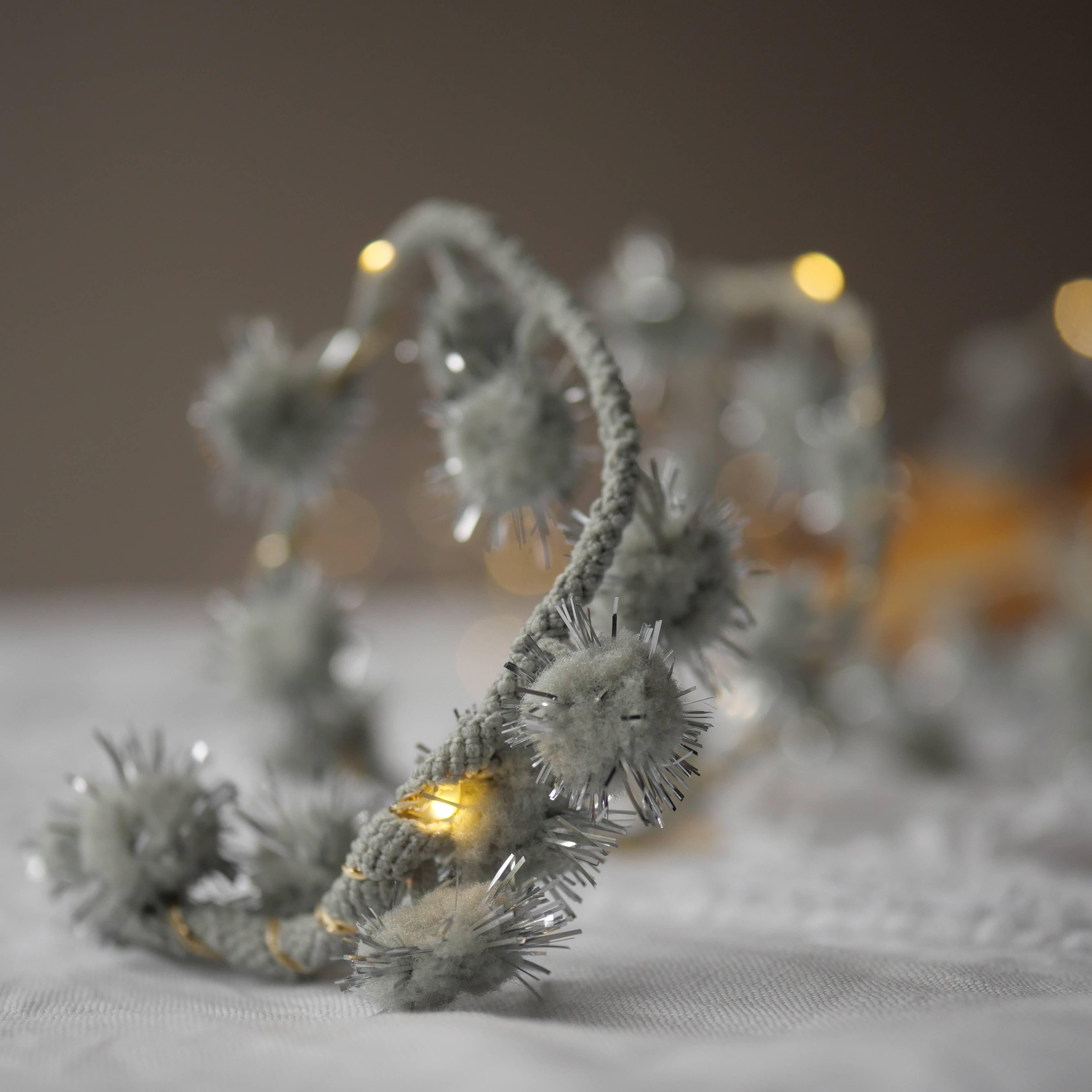 Melanie Porter - Wholesale String Lights - Tinsel Pom Pom Fairy Light String - Christmas Decoration4