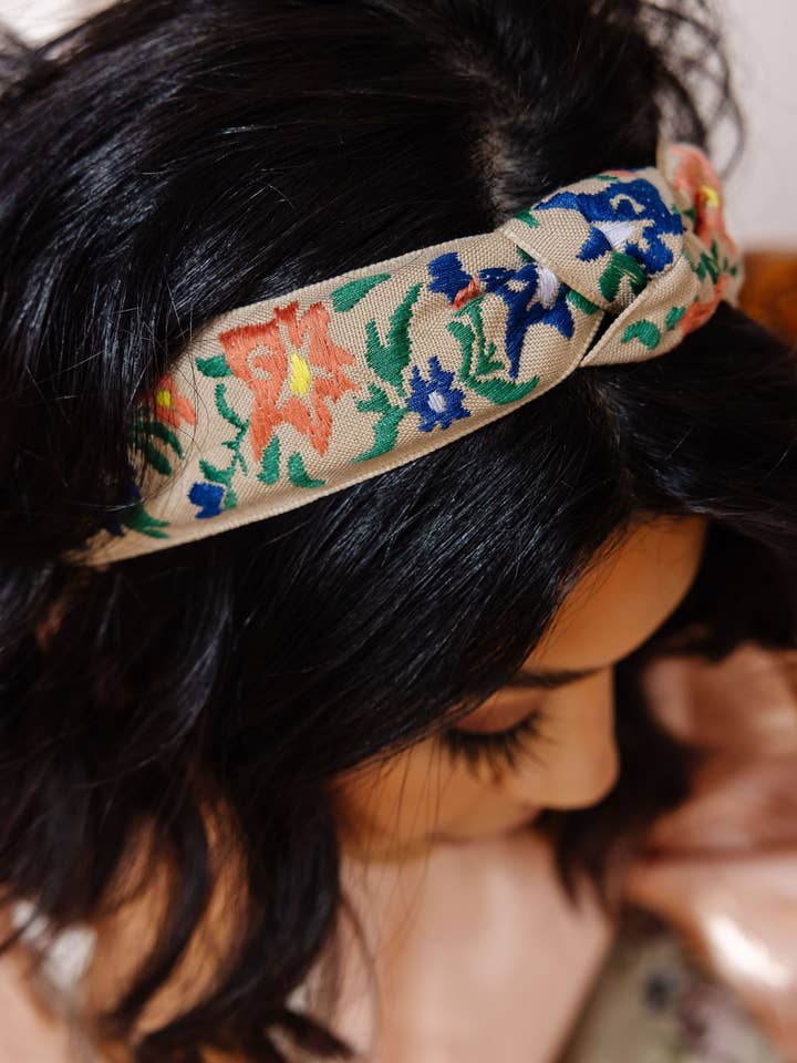 Vintage Floral Hard Headband for wholesale by Shop Andi