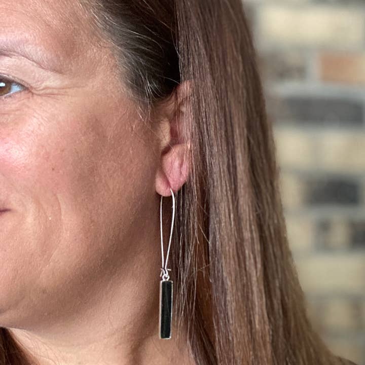 Jenica Jewelry - Wholesale Dangle Earrings - Teal Watercolor Bar Earrings - Multiple Options10