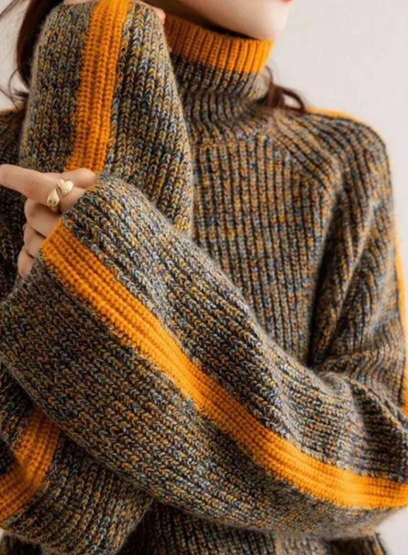 Serenity Collective - Wholesale Knit Sweater - Women's - Contrast Turtleneck Sweater2