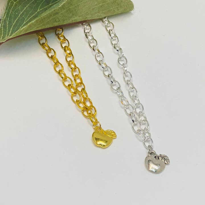Little Happies Co - Wholesale Charm/Dangle Bracelet - Teacher bracelet, Apple bracelet, Teacher gifts, Best teacher gifts, Apple charm bracelet, Christmas gift for teachers, Teacher birthday