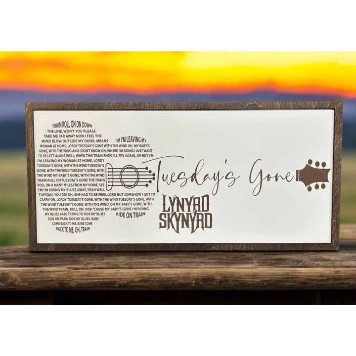 rock & roll, bar sign, lynyrd skynyrd, classic rock, mancave for wholesale by Crates Etc