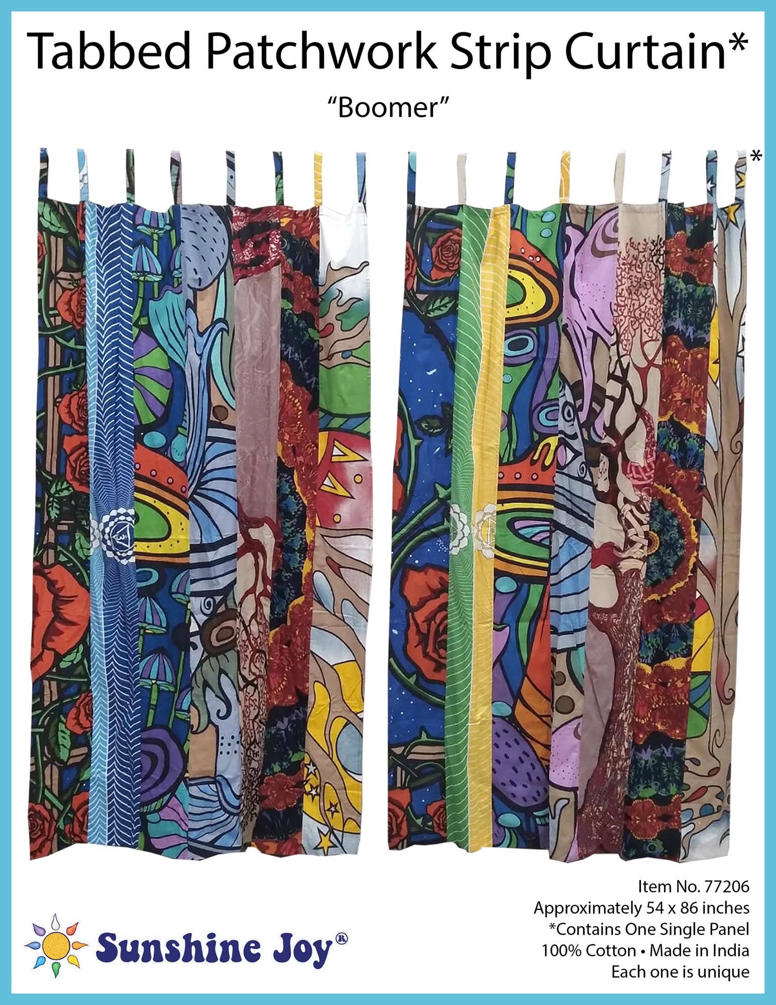 Sunshine Joy - Wholesale Curtain - Boomer Mushrooms Single Panel Tabbed Curtain 56 x 85 Inches 1
