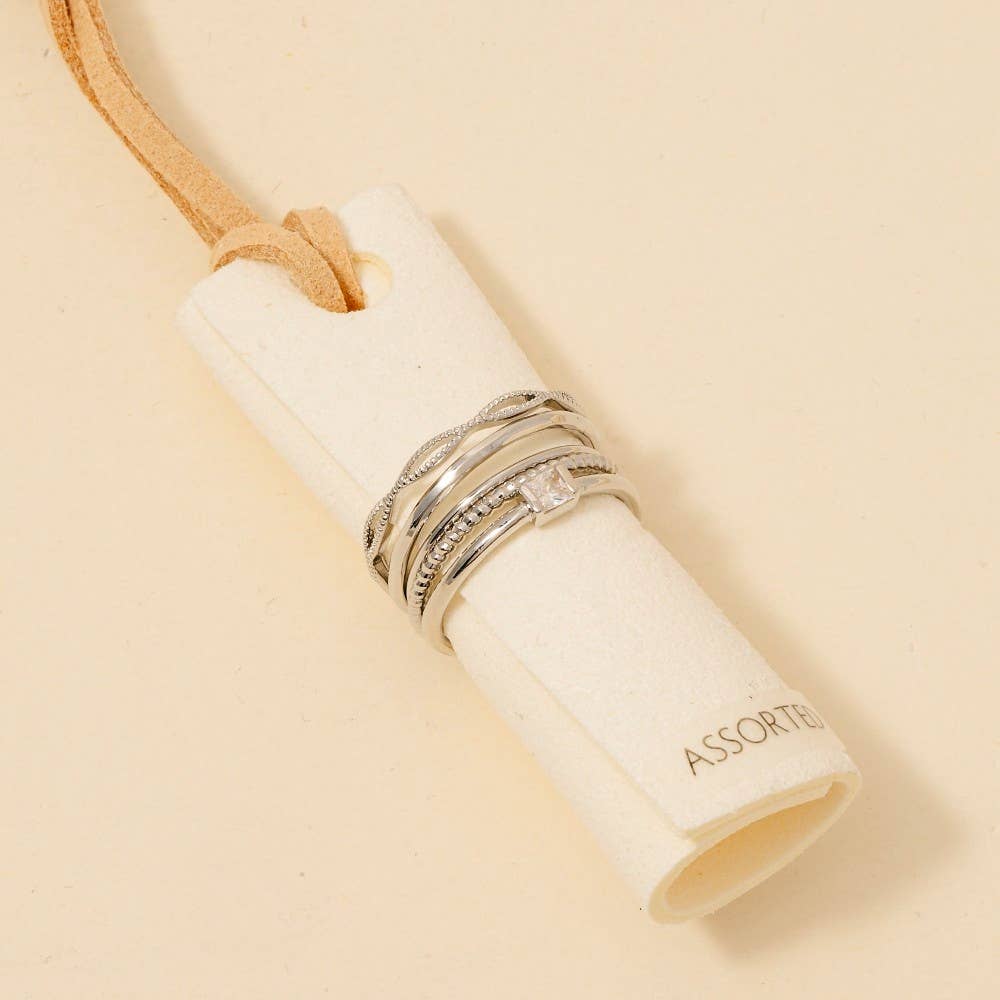 Anarchy Street – wholesale Band/stacked ring – Mixed 5Pc Band Rings Set3