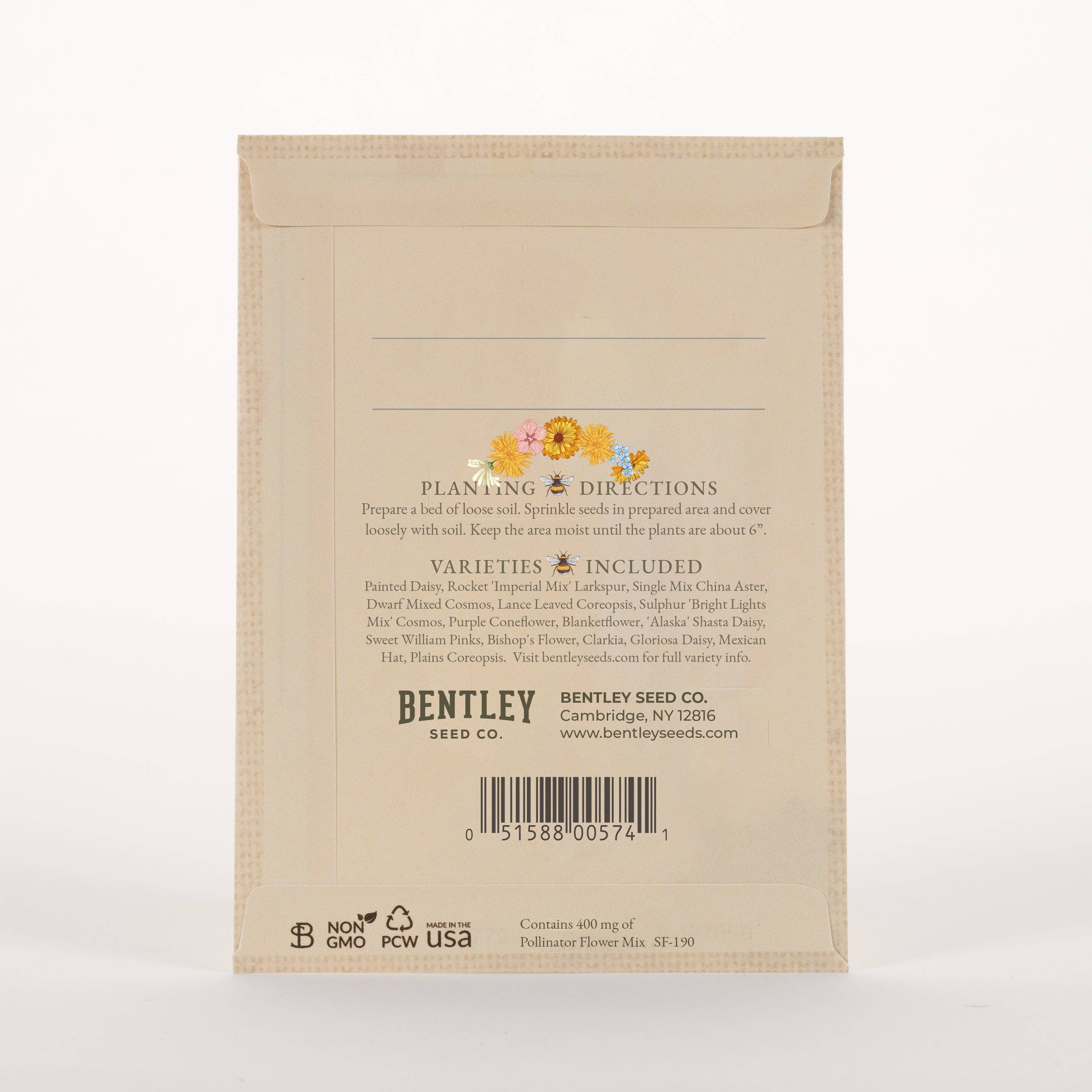 Bentley Seed Co. - Wholesale Plant Seeds - Bee Kind - Pollinator Wildflower Mix Seed Packets7