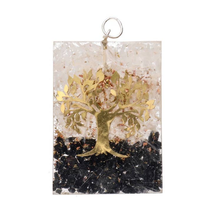 Orgonite Rectangular Pendant with Tree of Life for wholesale by Vives de la Cortada S.L