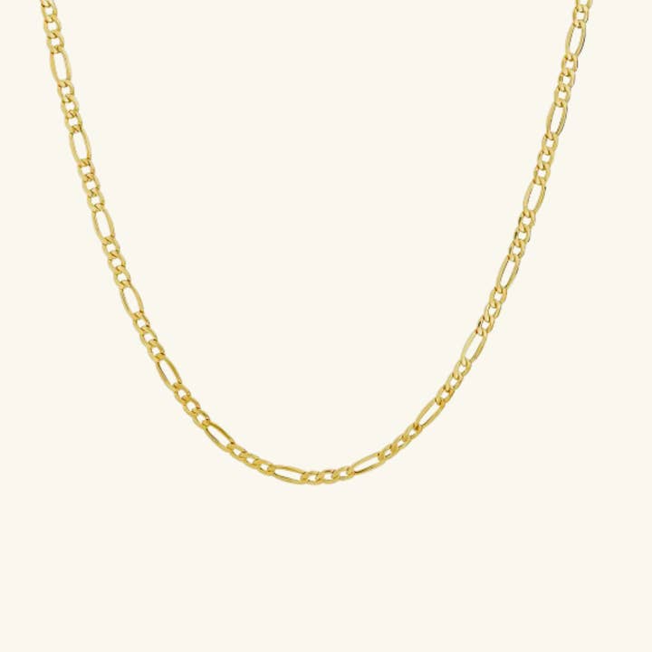 18k Stainless Steel Gold Figaro Chain Tarnish Free for wholesale by Elyse Jewelry