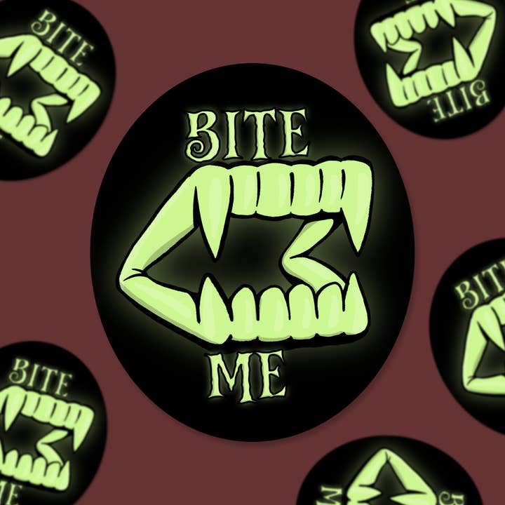 dash&doodle - Wholesale Sticker - Bite Me Fangs – 3" Vinyl Sticker2