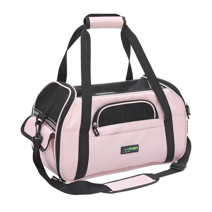 Jespet - Wholesale Pet Carrier - Cat/Dog - GOOPAWS Soft Sided Small Dog Carriers Comfort for Travel, Pink, 17"