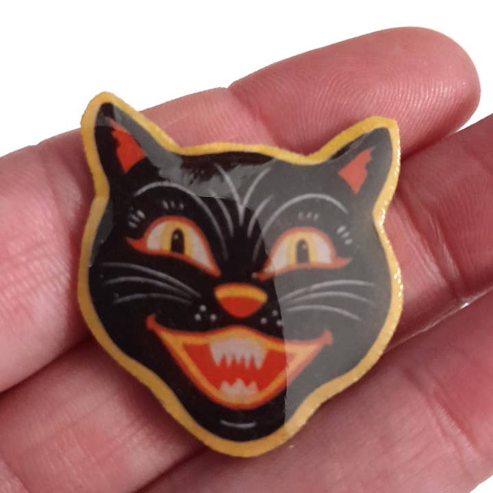 SUPERAWWWSOME - Wholesale Magnet - Vintage Halloween Magnet Retro Black Cat Witch Favor Pumpkin7