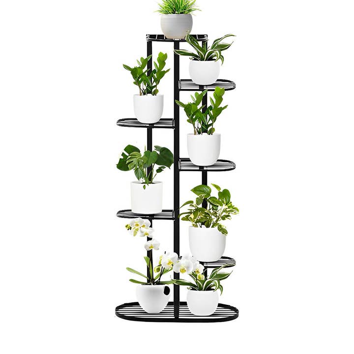 SOGA 7 Tier 8 Pots Black Metal Plant Rack Flowerpot Storage Display Stand Holder Home Garden Decor for wholesale by SOGA International Pty Ltd