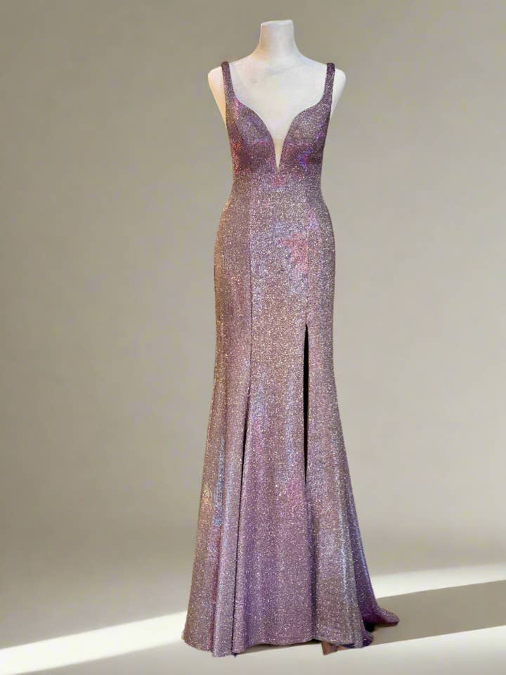 Lilla glitrende lige kjole for engroshandel hos Chic Mare