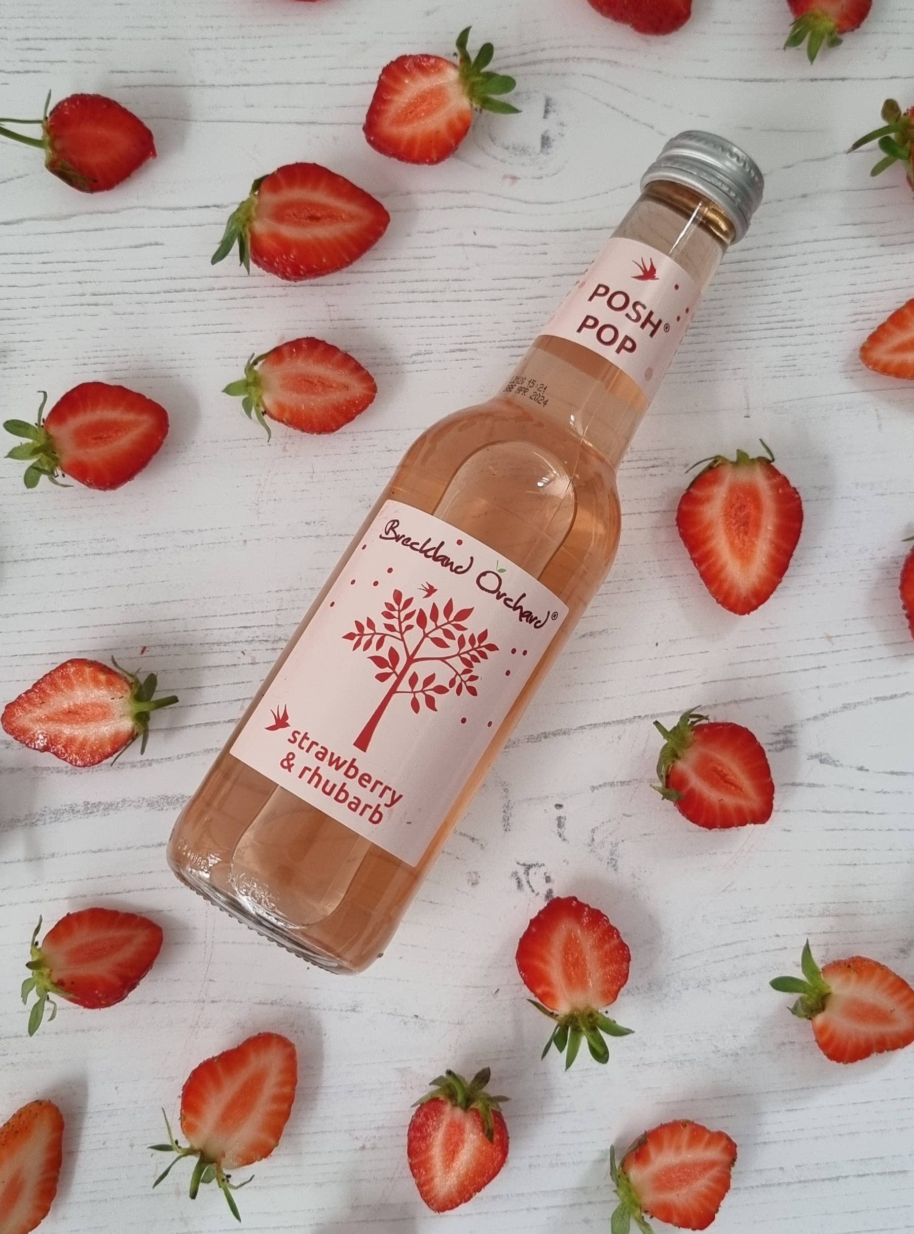Breckland Orchard - Wholesale Soda/Carbonated Drink - Strawberry and Rhubarb Posh Pop 12 x  275ml10