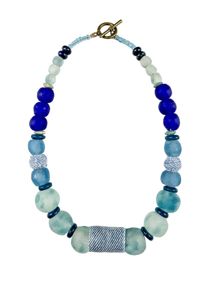 Glass Classic Necklace | Denim for wholesale by Twine & Twig