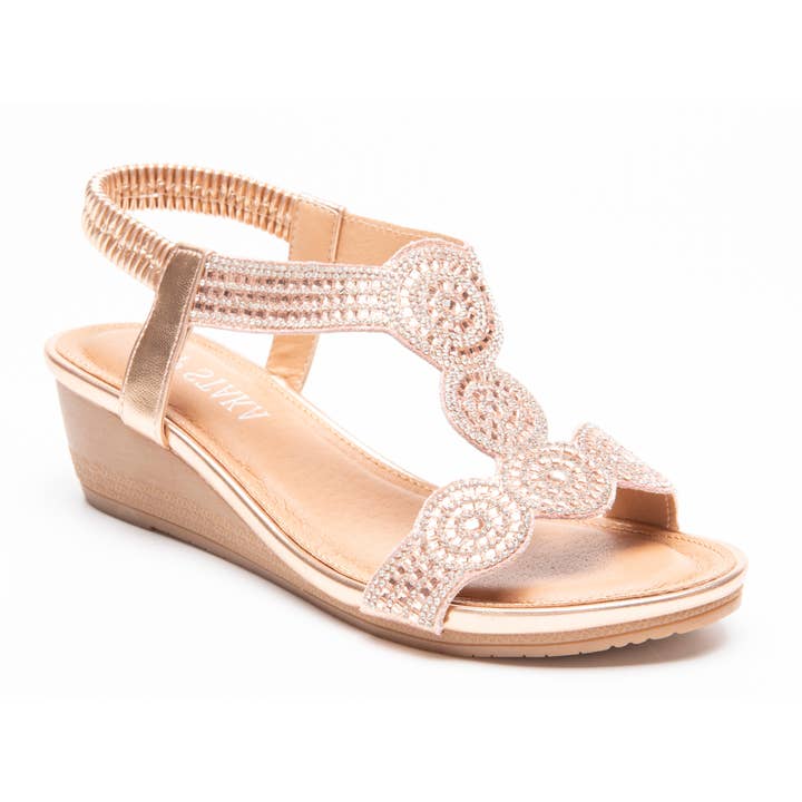 Top Staka - Wholesale Wedges - Women's - A68107 Women Sparkling Wedge Sandals24