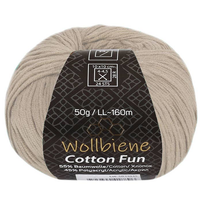 Wollbiene - Venta al por mayor Hilos - Lana Cotton Fun para todas las estaciones, mezcla de algodón y lana para tejer, 50 g