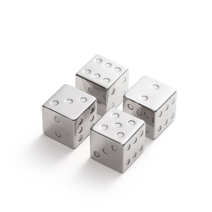 Fox Run Brands - Wholesale Drink Chilling Cubes - Outset Stainless Steel Dice Whiskey Stones, Set 4, 1.06”