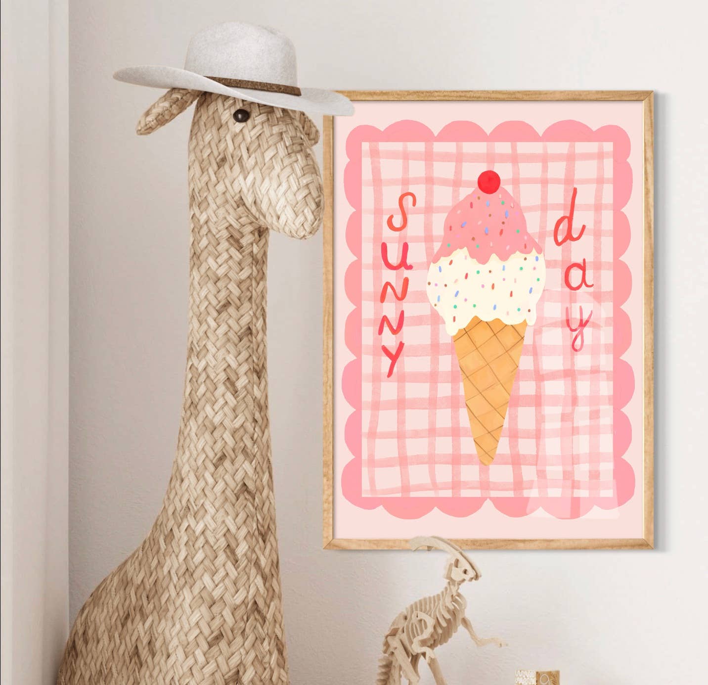 Kate Fox Design – wholesale Art print – Kids & baby – Ice Cream Sunshine, Children’s Room, Bright and Colourful1