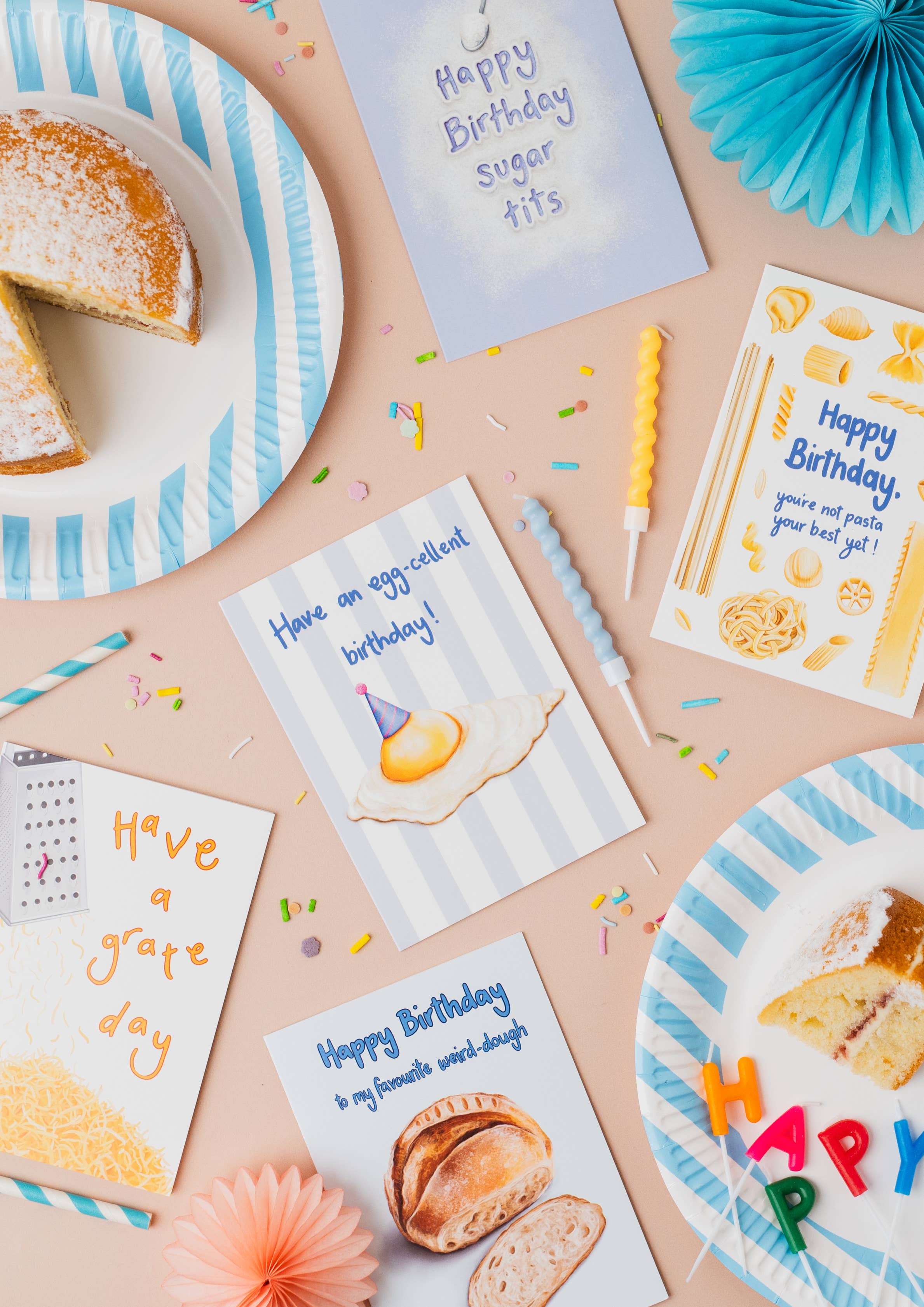 Katie Tinkler illustration - Wholesale Birthday Card - Egg-cellent Birthday - Funny Egg Food Themed Greeting Card1