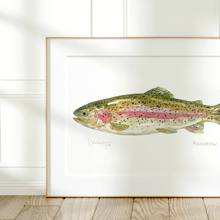 Studio Tuesday - Wholesale Art Print - Rainbow Trout Watercolor Fish Art Print2
