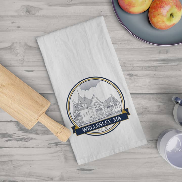 Wellesley Town Hall: Flour Sack Tea Towel for wholesale by The Placemaker Project