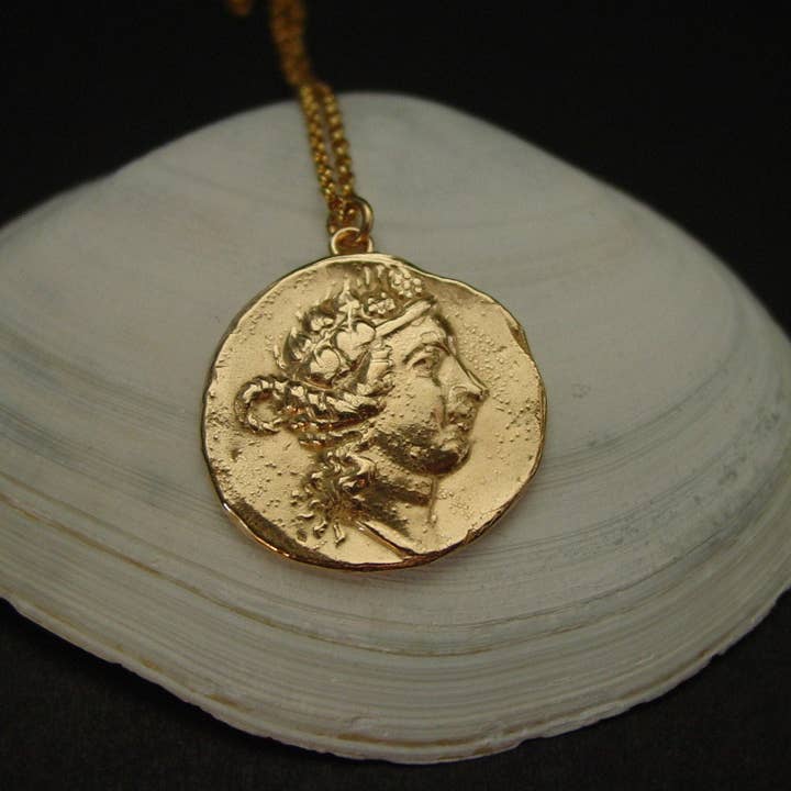 Vis a Vis Jewelry - Venta al por mayor Collares con colgantes/abalorios - Collar Dioniso — Colgante Baco — Dios del Vino