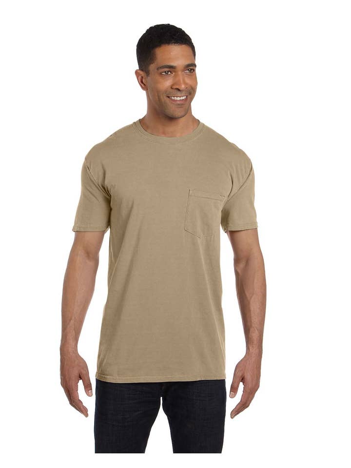 Total Apparel - Wholesale T-Shirt - Unisex - Comfort Colors Garment-Dyed Pocket Blank T-Shirt | 6030CC13