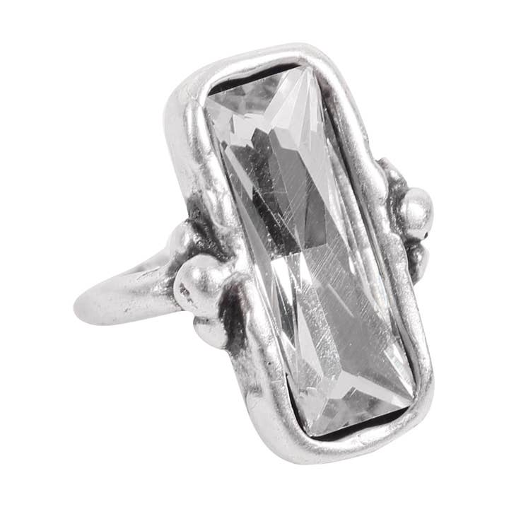 Bague en laiton cristallisé faite à la main - 6814 pour la vente par Chanour