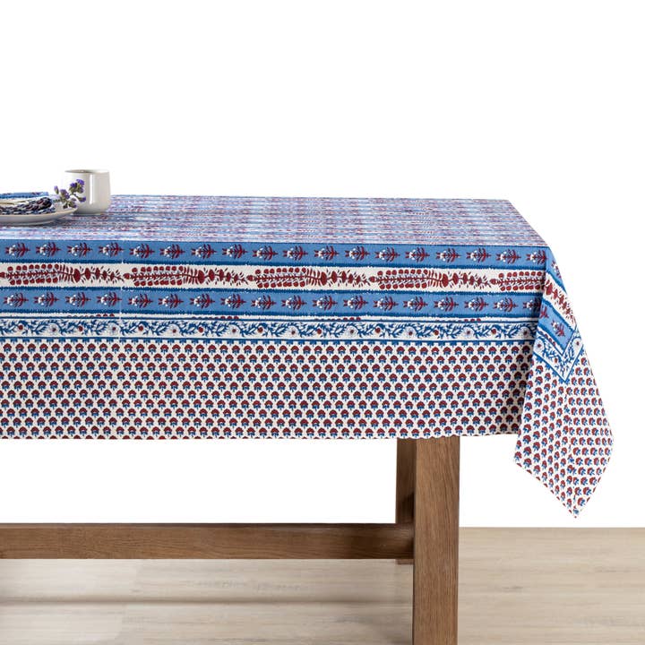 Couleur Nature - Wholesale Tablecloth - Provence Avignon Red & Blue Tablecloth