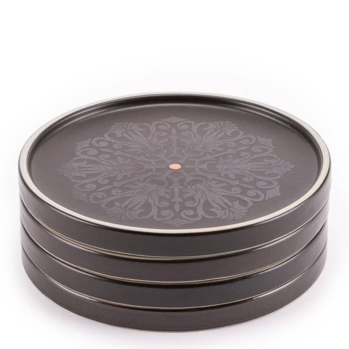 Rund aptitretare tallrik Mandala (Set om 4) för wholesale av Nugu Handicrafts Inc.