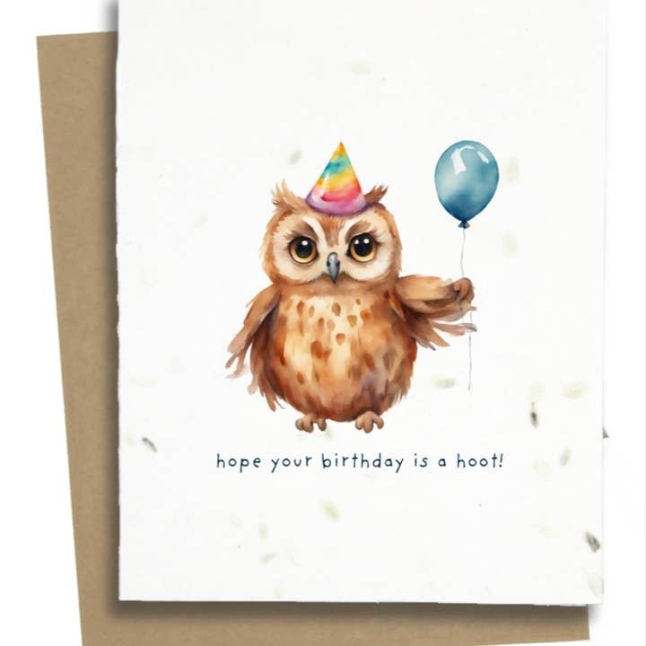 Greet n' Grow Plantable Cards - Wholesale Birthday Card - Funny Owl Birthday Wishes