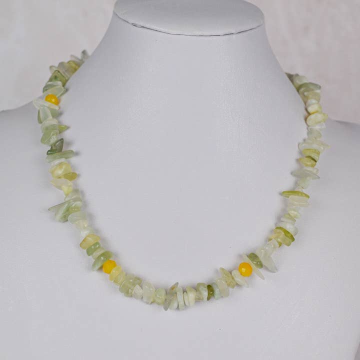 Gaia gemstone necklace with serpentine for wholesale by Linati Studio