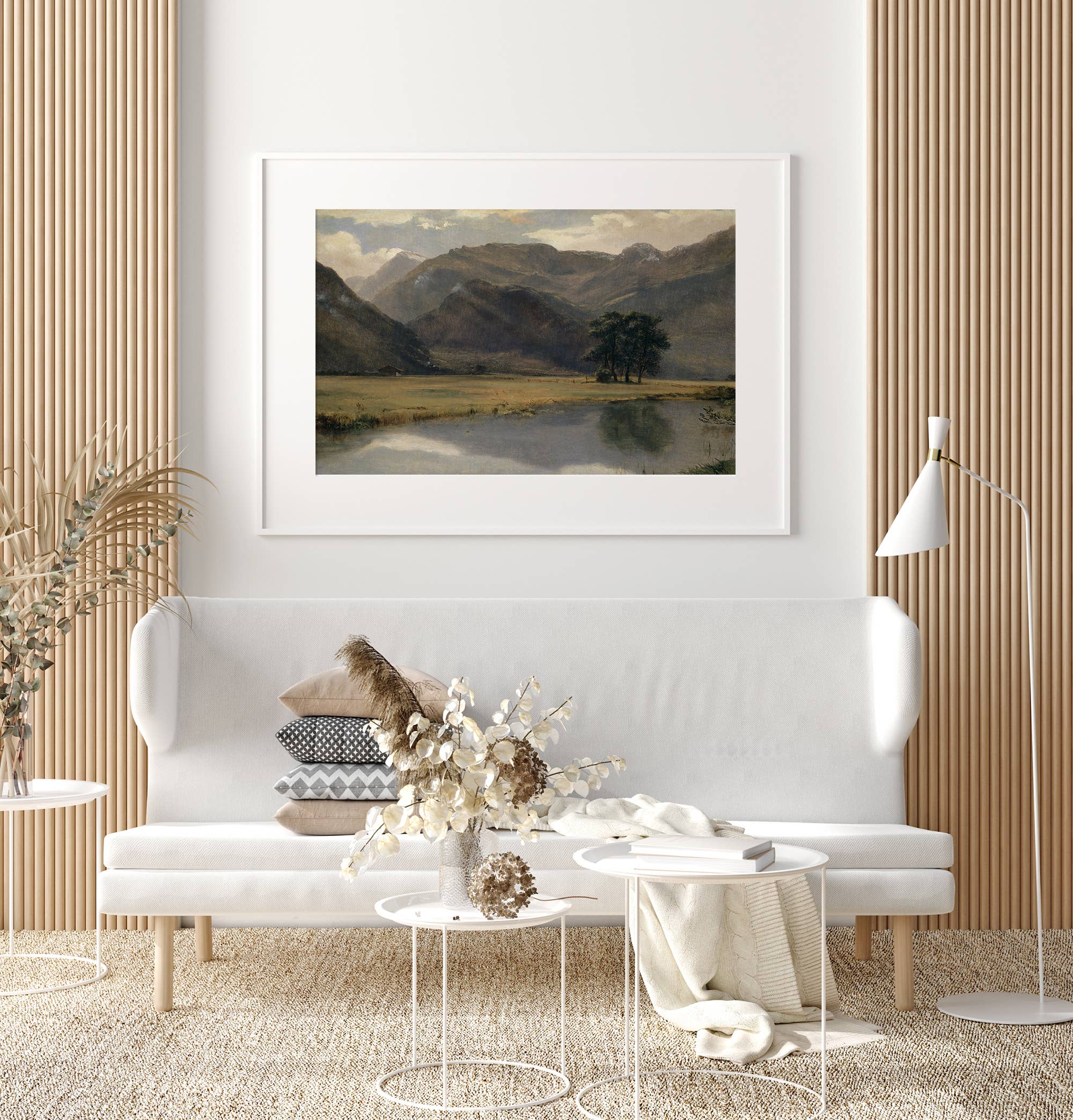 Sugar & Canvas – wholesale Art print – Vintage European Autumn Mountain Lake Landscape Print VP1087