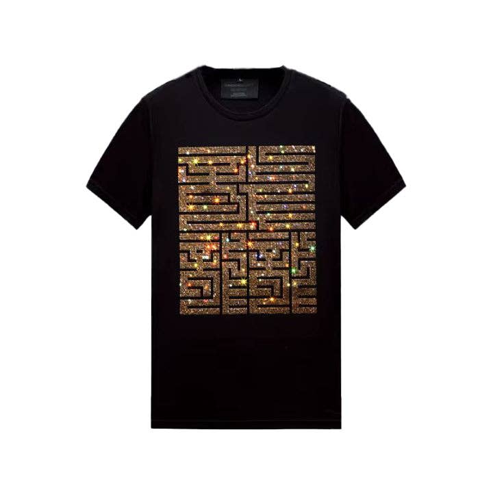 Men's Casual Short Sleeve T-Shirts with Rhinestones for wholesale by Rhinestone Belt Store