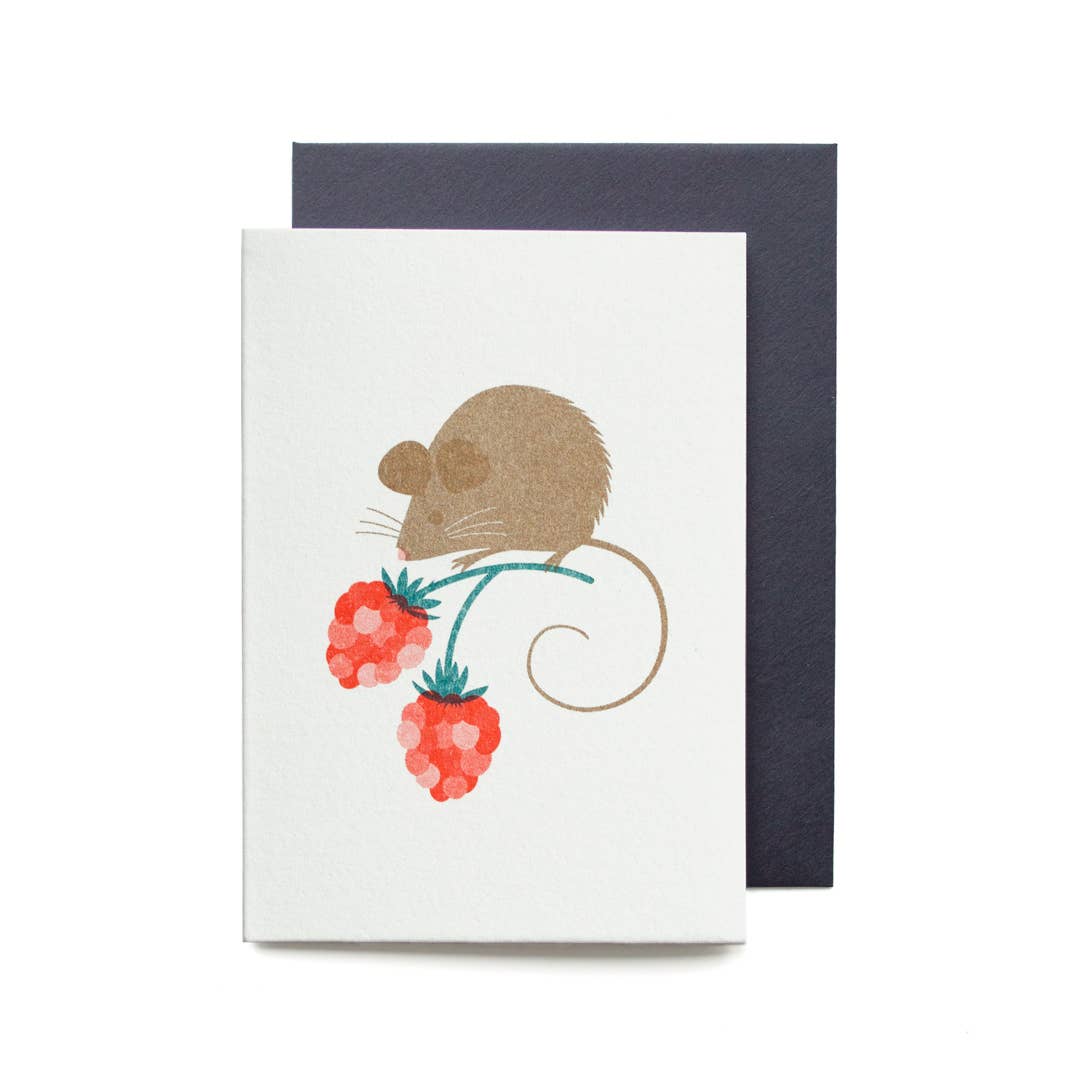 Bobbie Print - Wholesale Everyday Greeting Card - Autumn Harvest Mouse Fall Mini Greeting Card