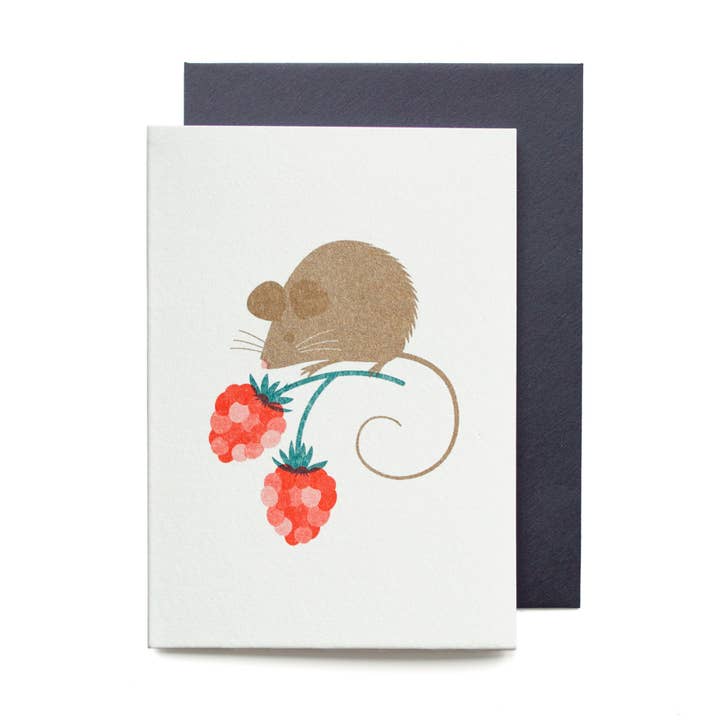 Bobbie Print - Wholesale Everyday Greeting Card - Autumn Harvest Mouse Fall Mini Greeting Card 0
