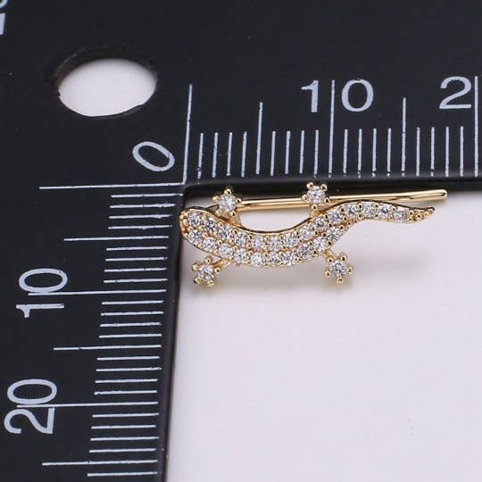 Aim Eternal – wholesale Ear jackets/climbers – Gold Lizard Ear Climbers- Animal Earrings, Gold Ear Crawlers, Ear Climbers, Micro Pave Earrings, Gecko Ear Crawler Earrings P-0062