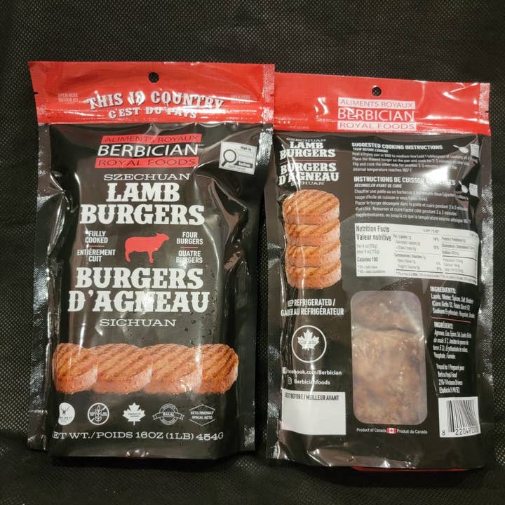 Lamb Burger for wholesale by Berbician Canada