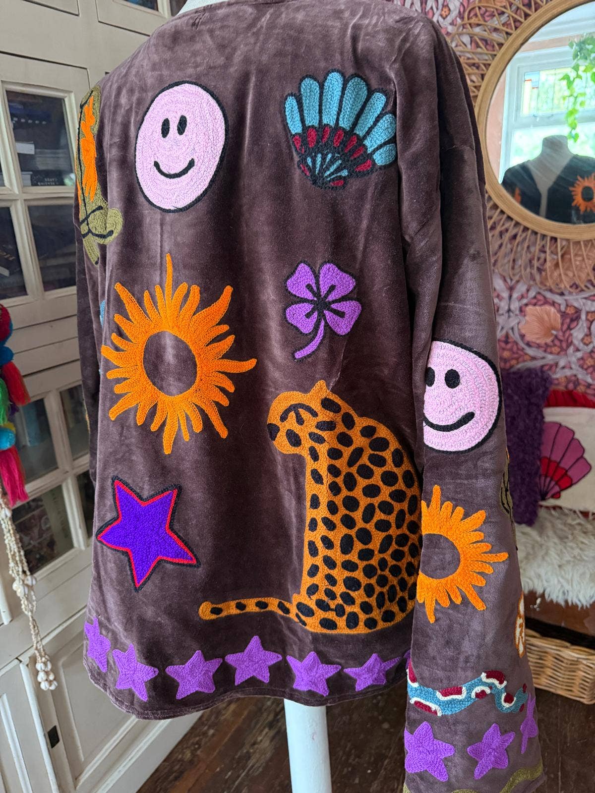 ToutVintage - Wholesale Jacket - Women's - Velvet embroidery Ella jacket brown2