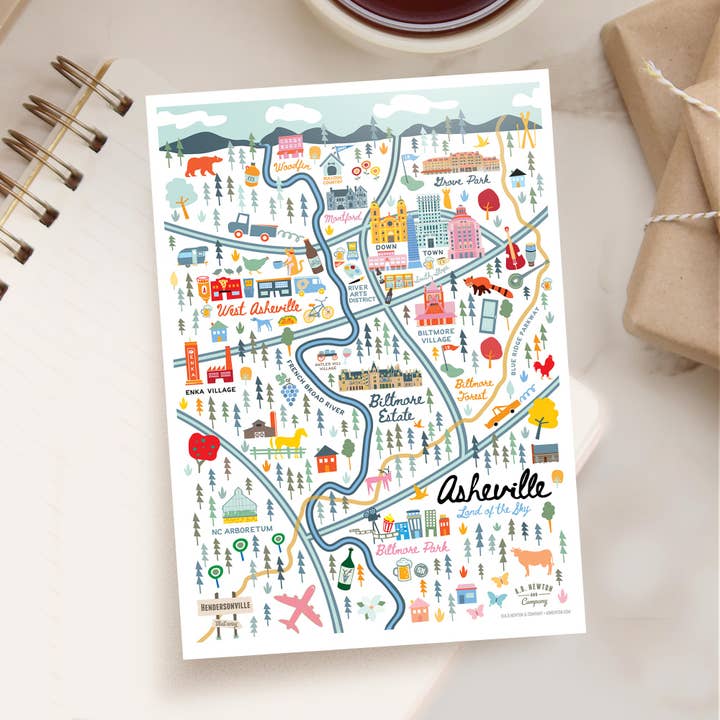 A. B. Newton and Company - Wholesale Postcard - ASHEVILLE NC City Series Postcard 5x7