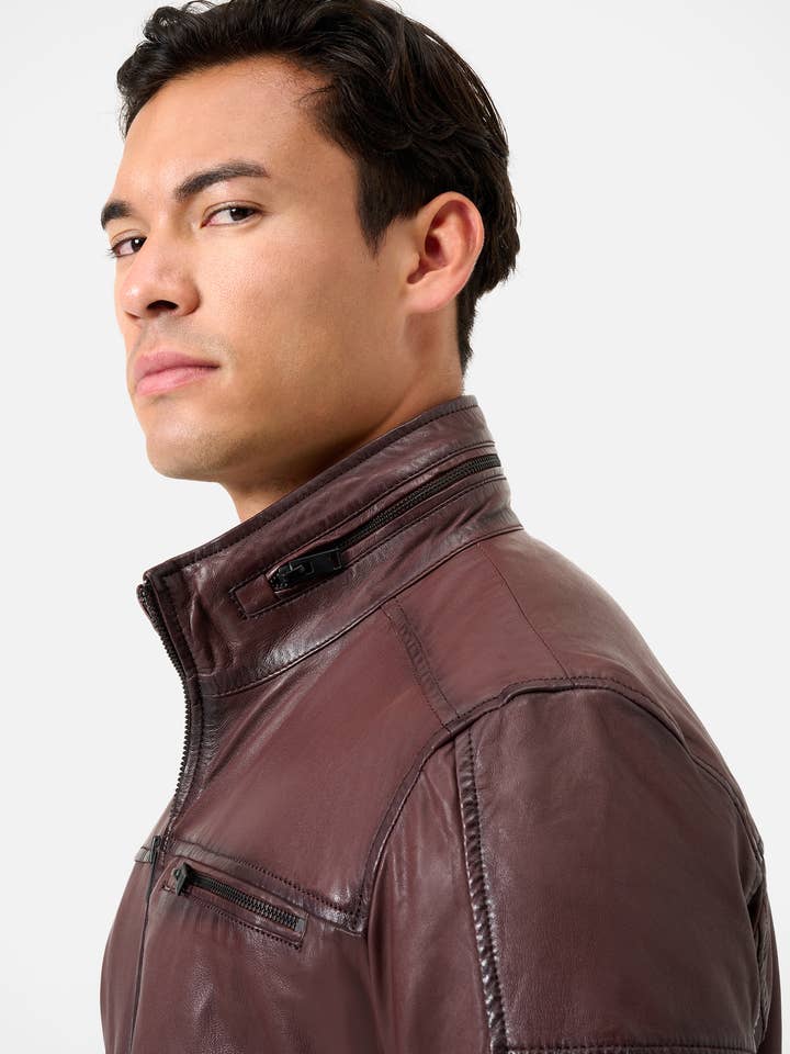 Ricano - Wholesale Leather Jacket - Men's - Men's leather blouson Ricma with stand-up collar3