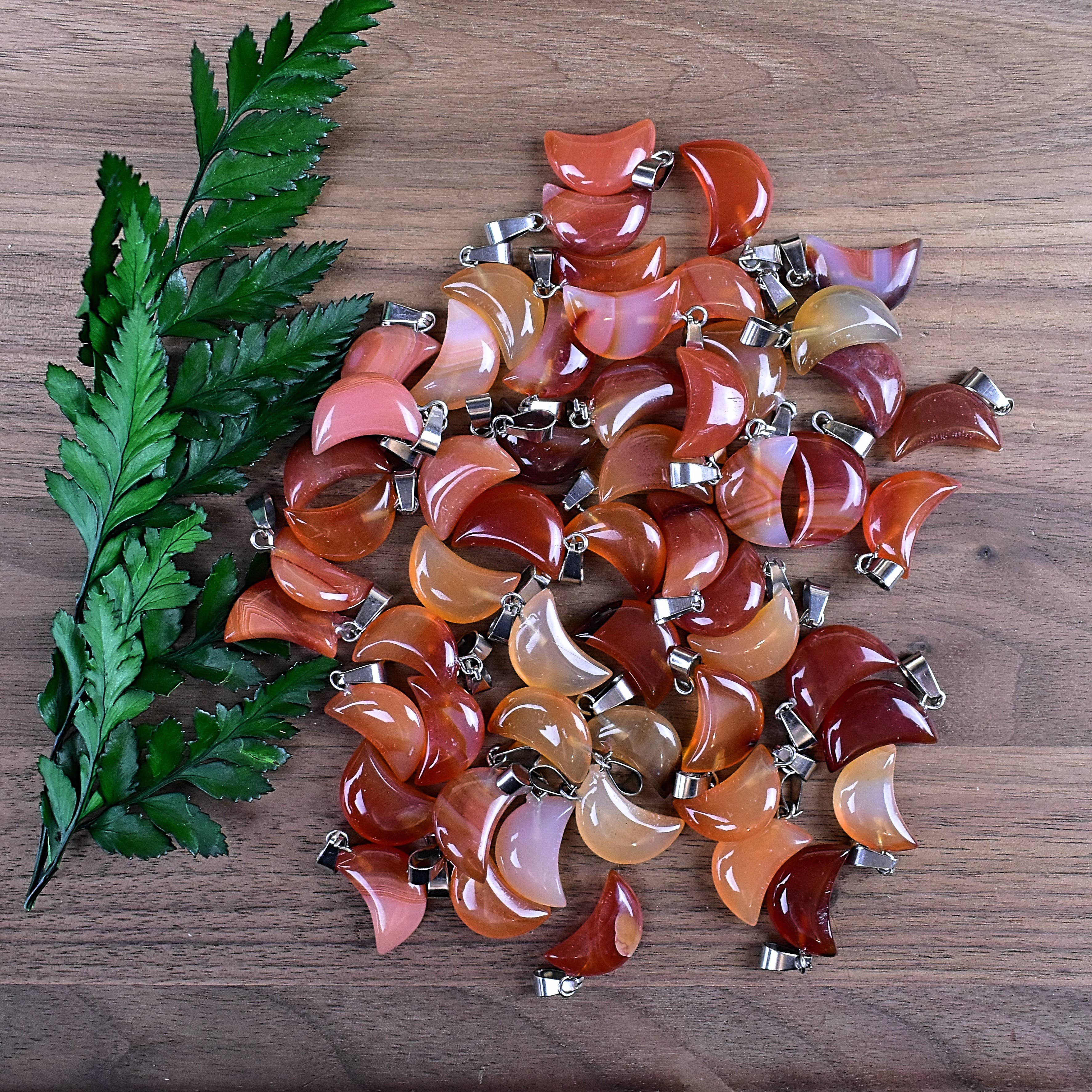 Ewelina Pas Jewelry - Wholesale Pendant/Charm Necklace - Silver Carnelian Crescent Moon Necklace3