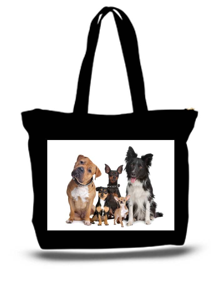 BMS BIZ - Wholesale Tote Bag - Unisex - Rescue A Dog Pets Large Tote New Zipper Bag0